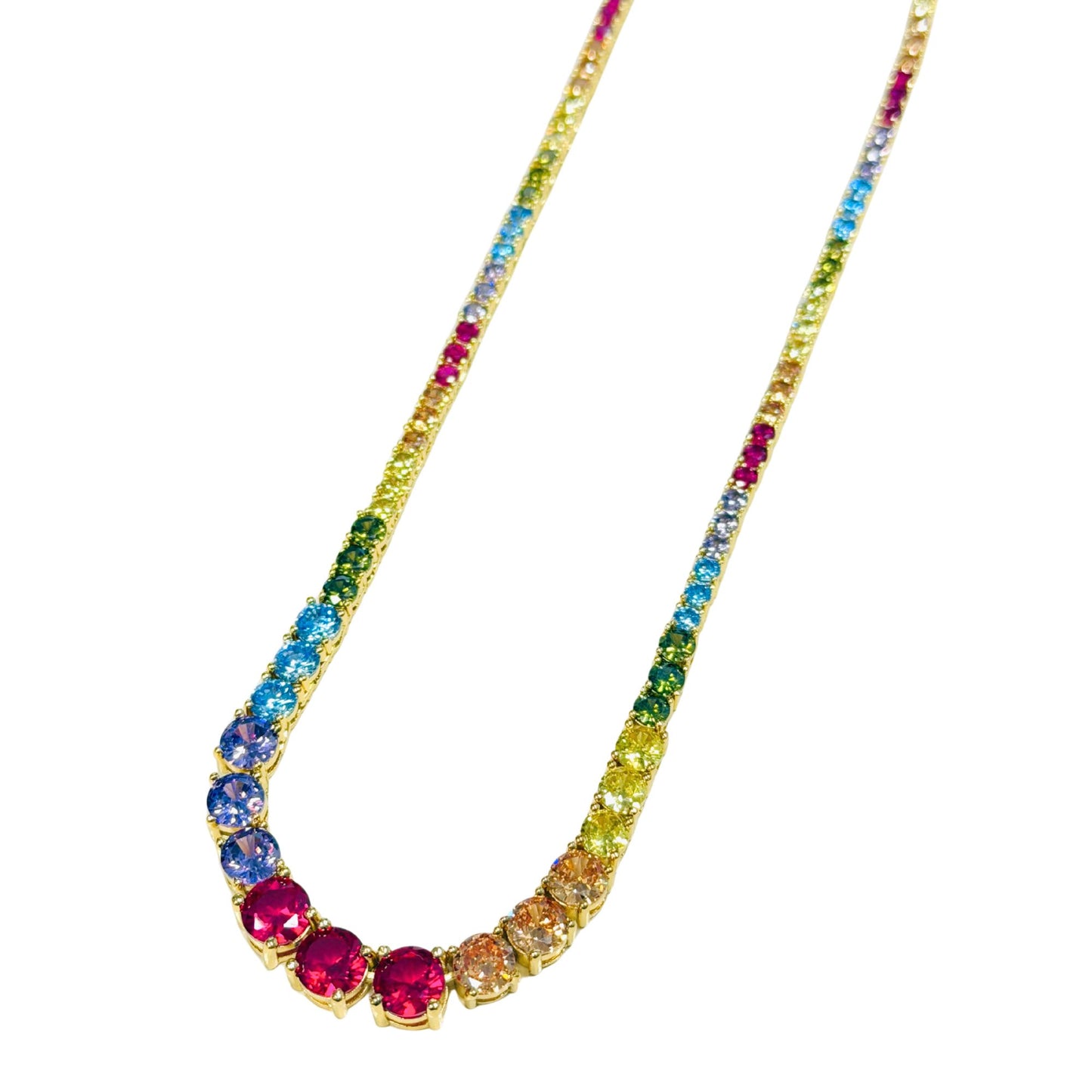 TOVA - Tennis Necklace in Gold Color Mix
