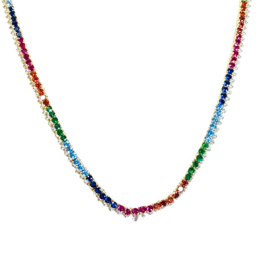 TOVA - Tennis Necklace in Gold Mix III
