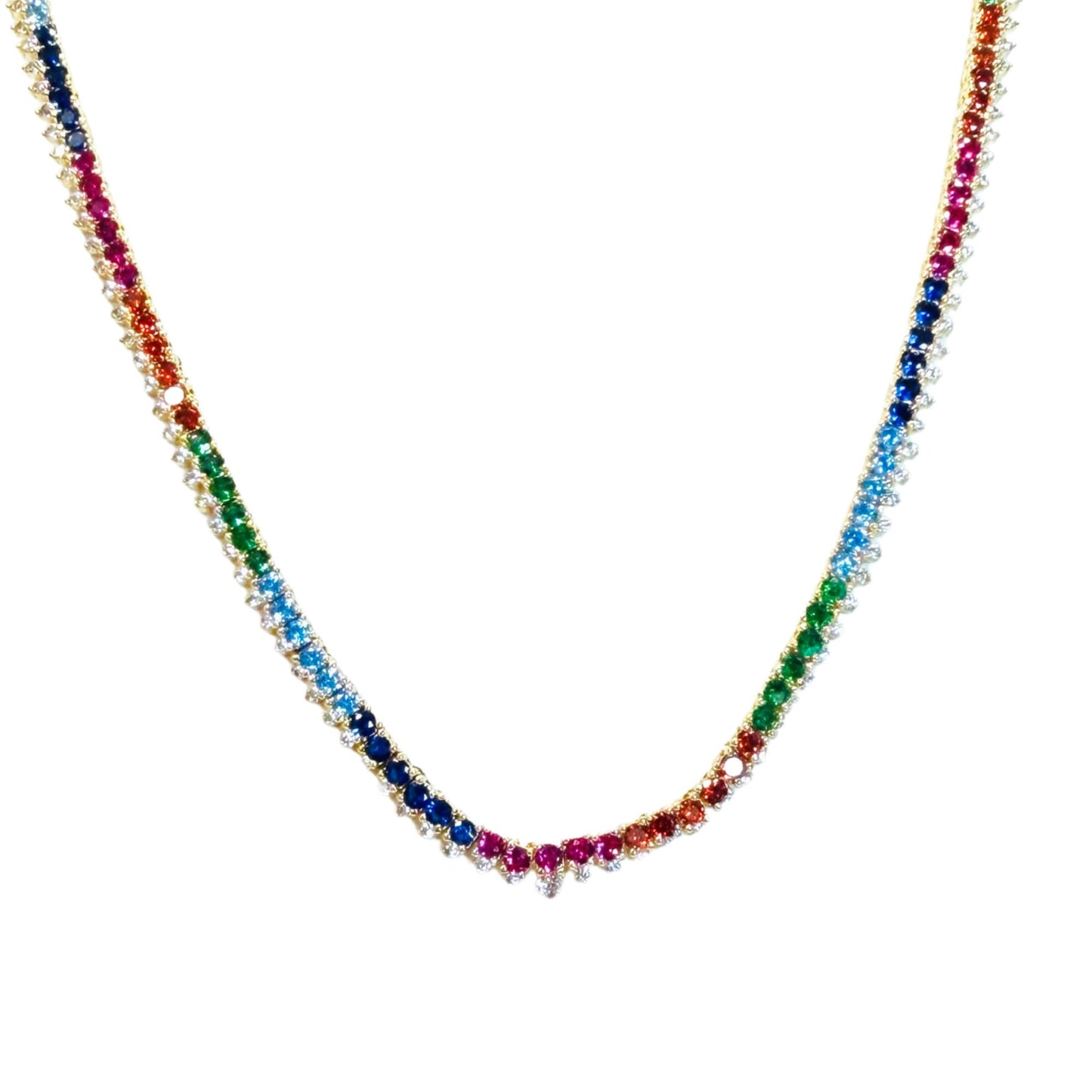 TOVA - Tennis Necklace in Gold Mix III