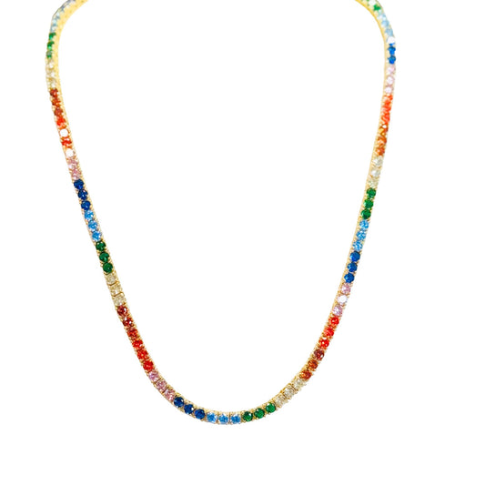TOVA - Tennis Necklace in Gold Mix I