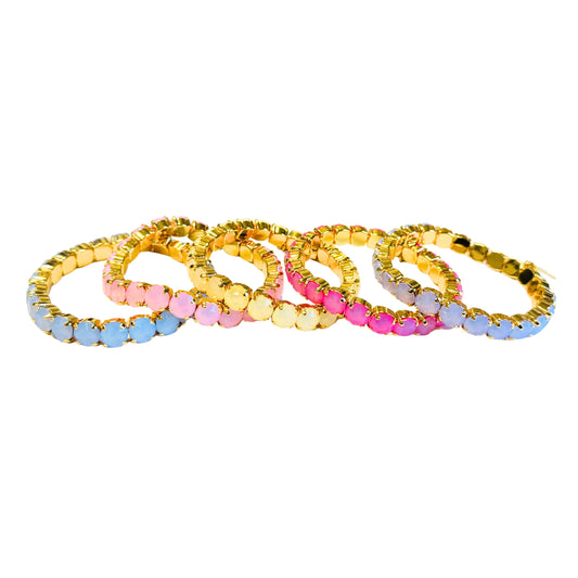 TOVA - The Oakland Stretch Bracelet in Fair Dust White Opal (5 colors)