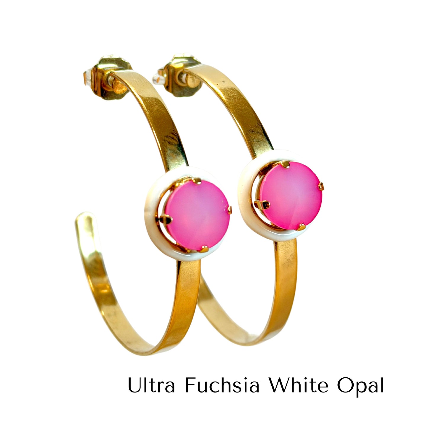 TOVA - Sophy Hoops in Fairy Dust White Opal (7 colors)