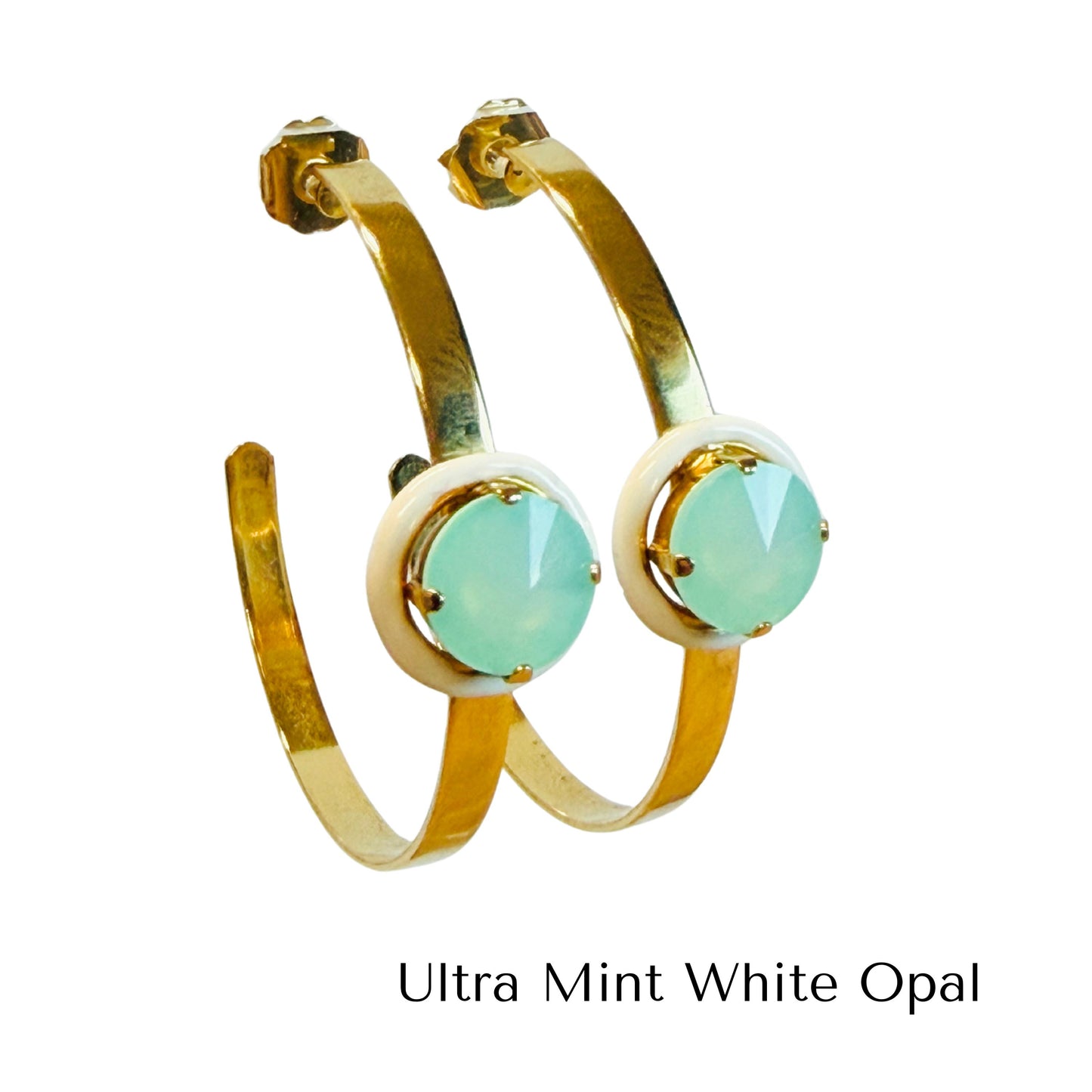 TOVA - Sophy Hoops in Fairy Dust White Opal (7 colors)