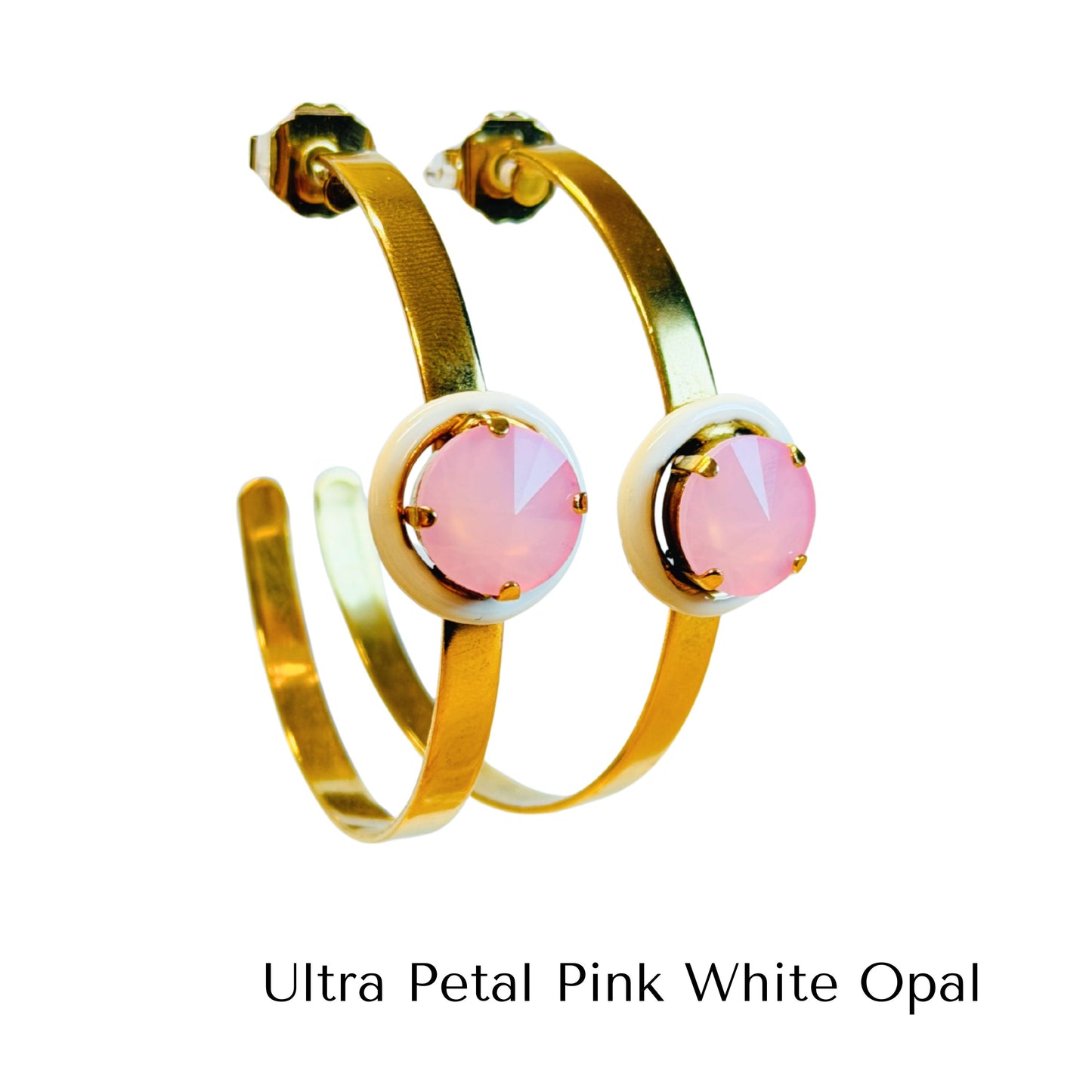 TOVA - Sophy Hoops in Fairy Dust White Opal (7 colors)