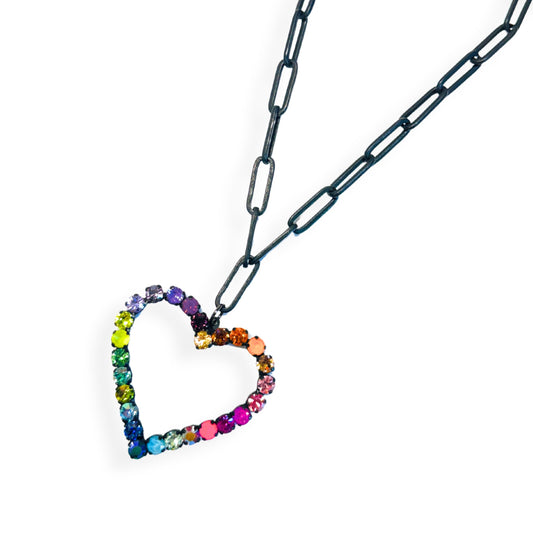 TOVA - Watermelon Heart Necklace in Smutt