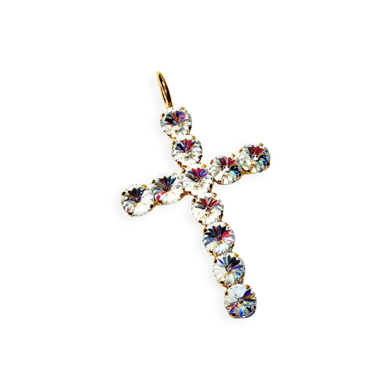 TOVA - Cruz Cross Charm - Clear