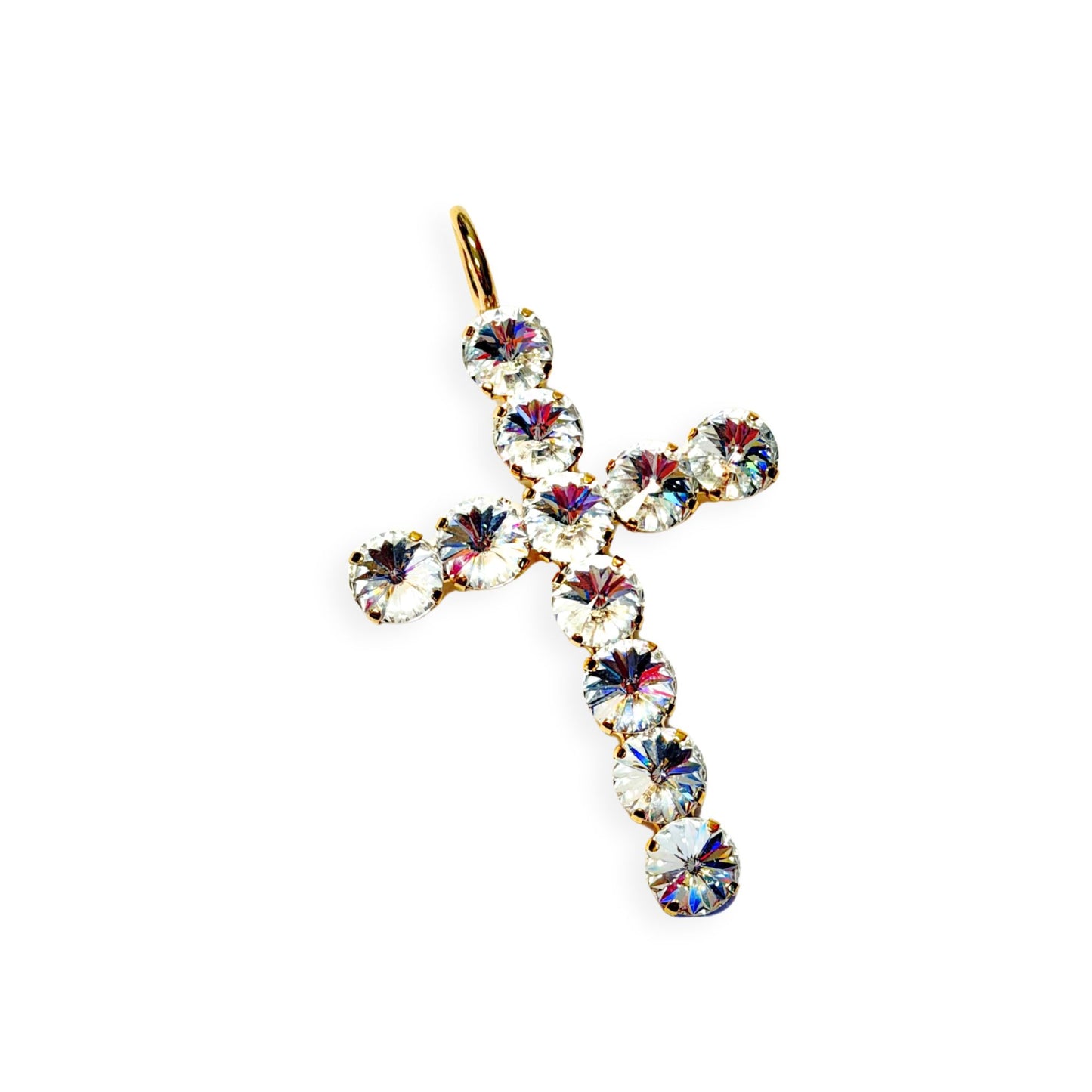 TOVA - Cruz Cross Charm - Clear