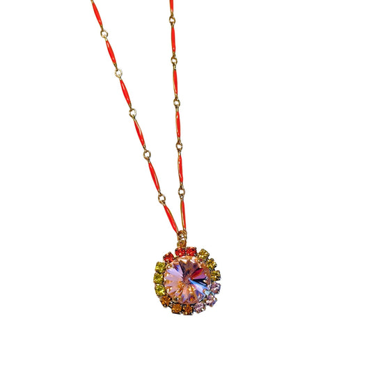 TOVA - The Dawnie Necklace in Orange & Yellow