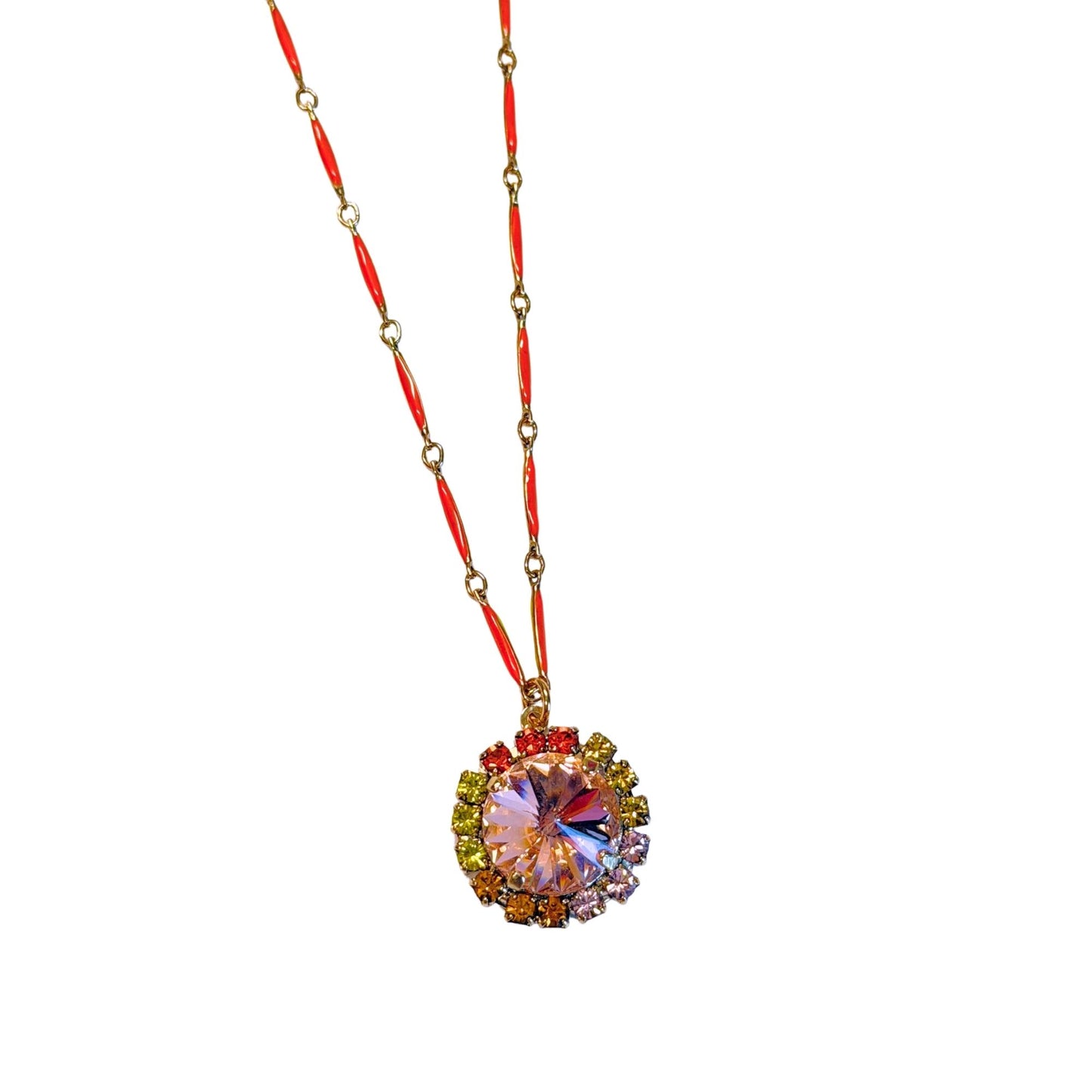 TOVA - The Dawnie Necklace in Orange & Yellow
