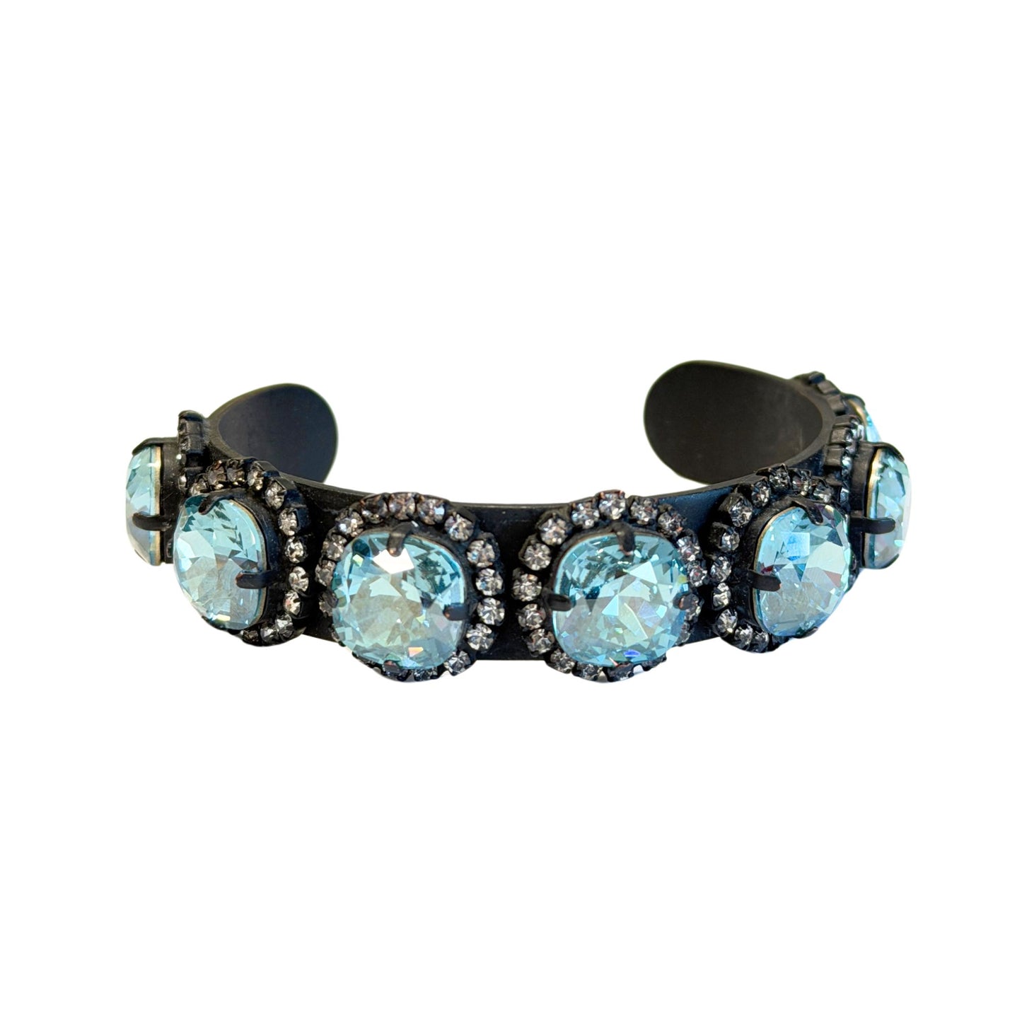 Tova - Princess Cuff in Large - Smutt/Aqua Champagne