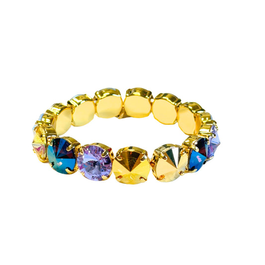TOVA - Croatia Stretch Bracelet - Gold, Purple & Blue Mix