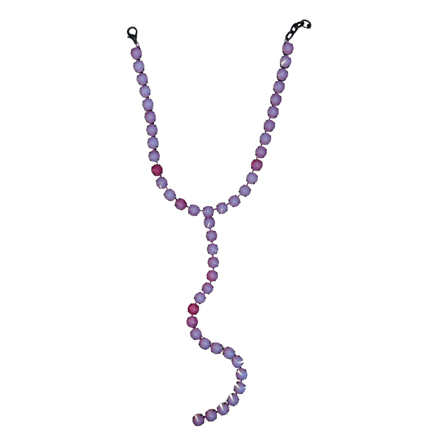 TOVA - L.A. Necklace in Smutt - Burgundy White Opal