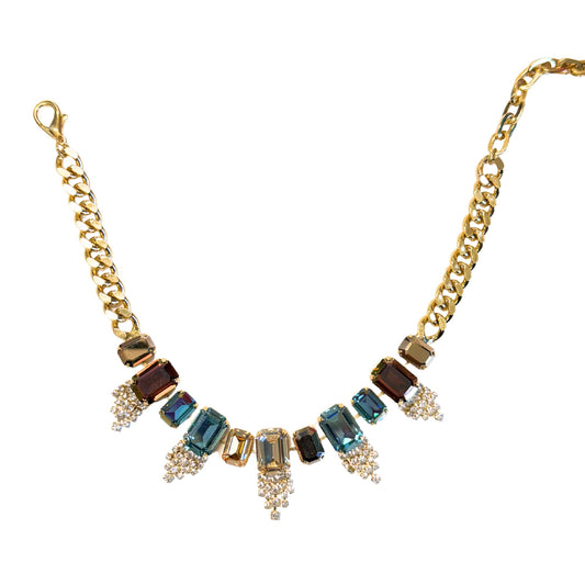 TOVA - The Monroe Necklace in Chocolate Denim Mix