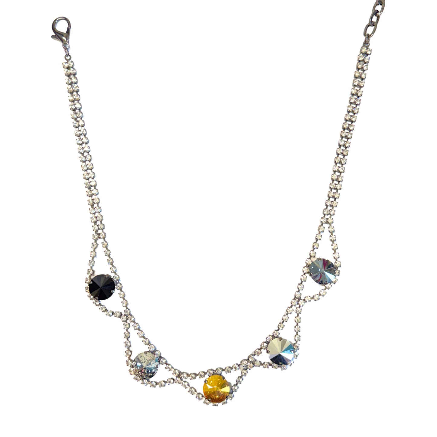 TOVA - The Wheeler Necklace in Gunmetal Mixed Metallics