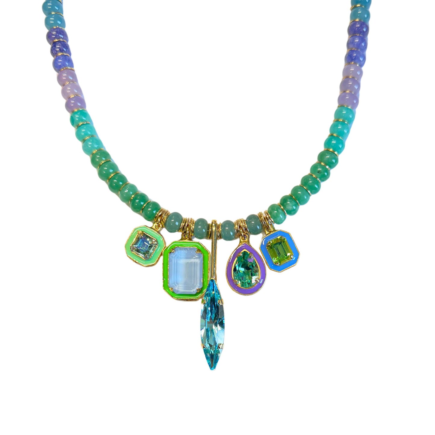 TOVA - The Esther Necklace in Blue Mix