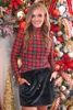 Keigan Mesh Top- Red Christmas Plaid (Reg. and Plus)
