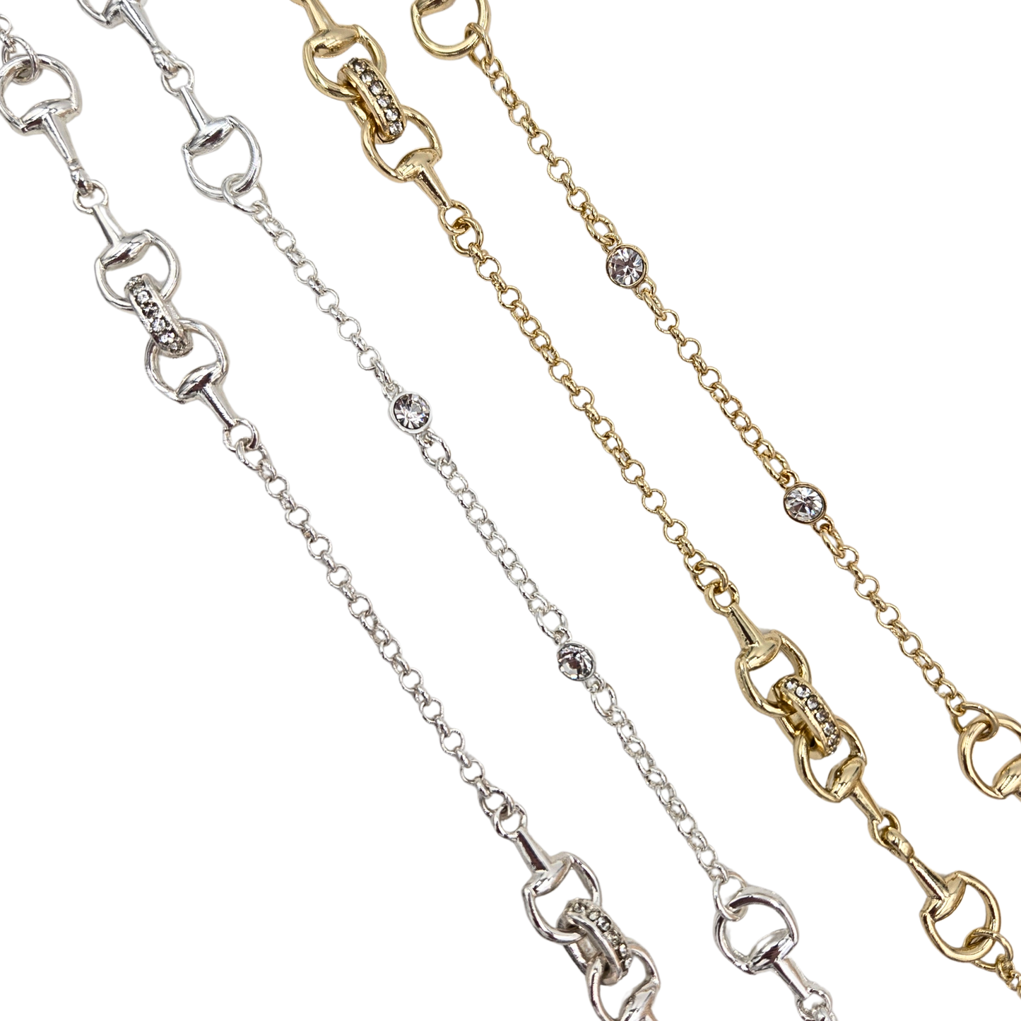 Layered Horsebit Bling Necklace (2 colors)