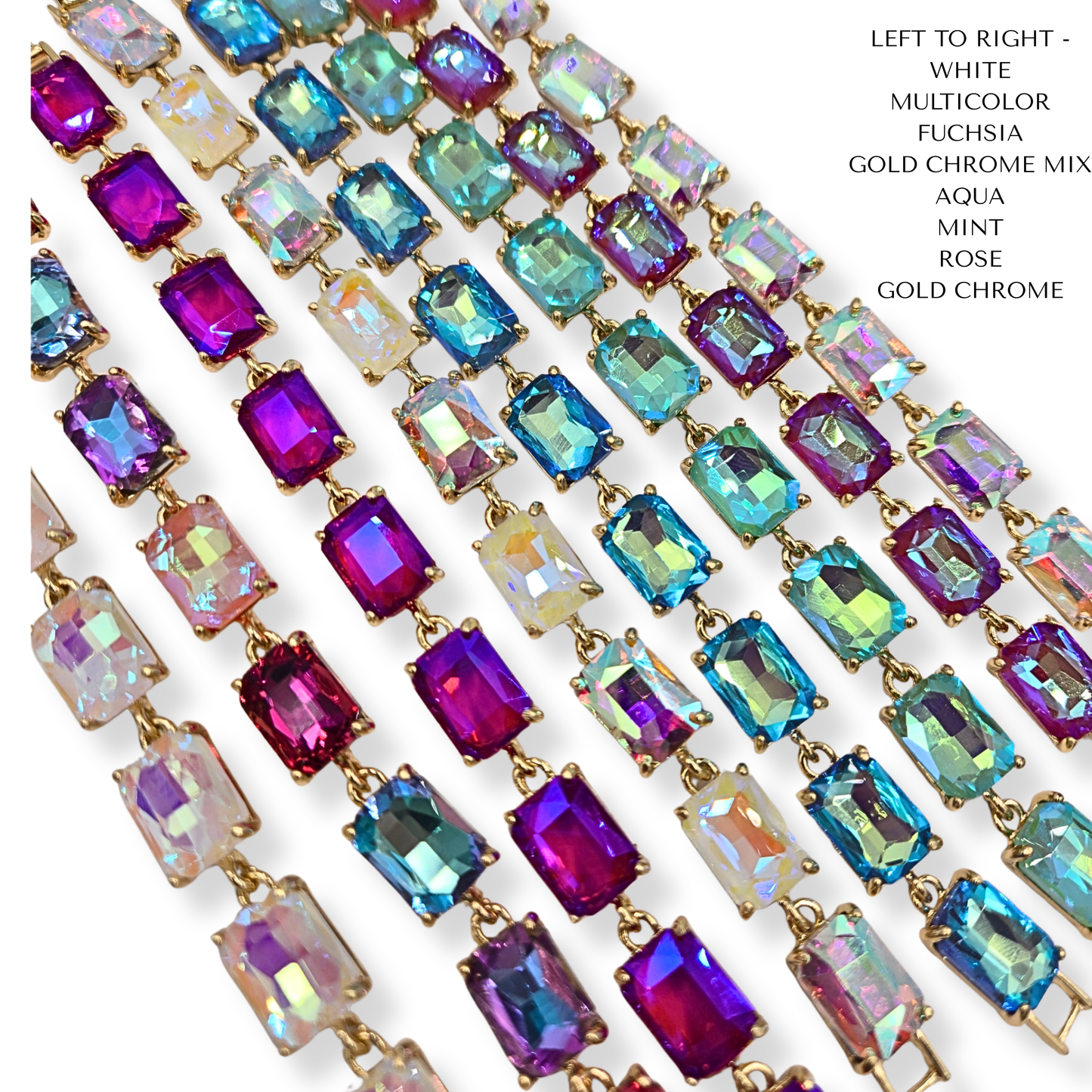 Iridescent Rectangle Jewel Bracelet (11 colors)