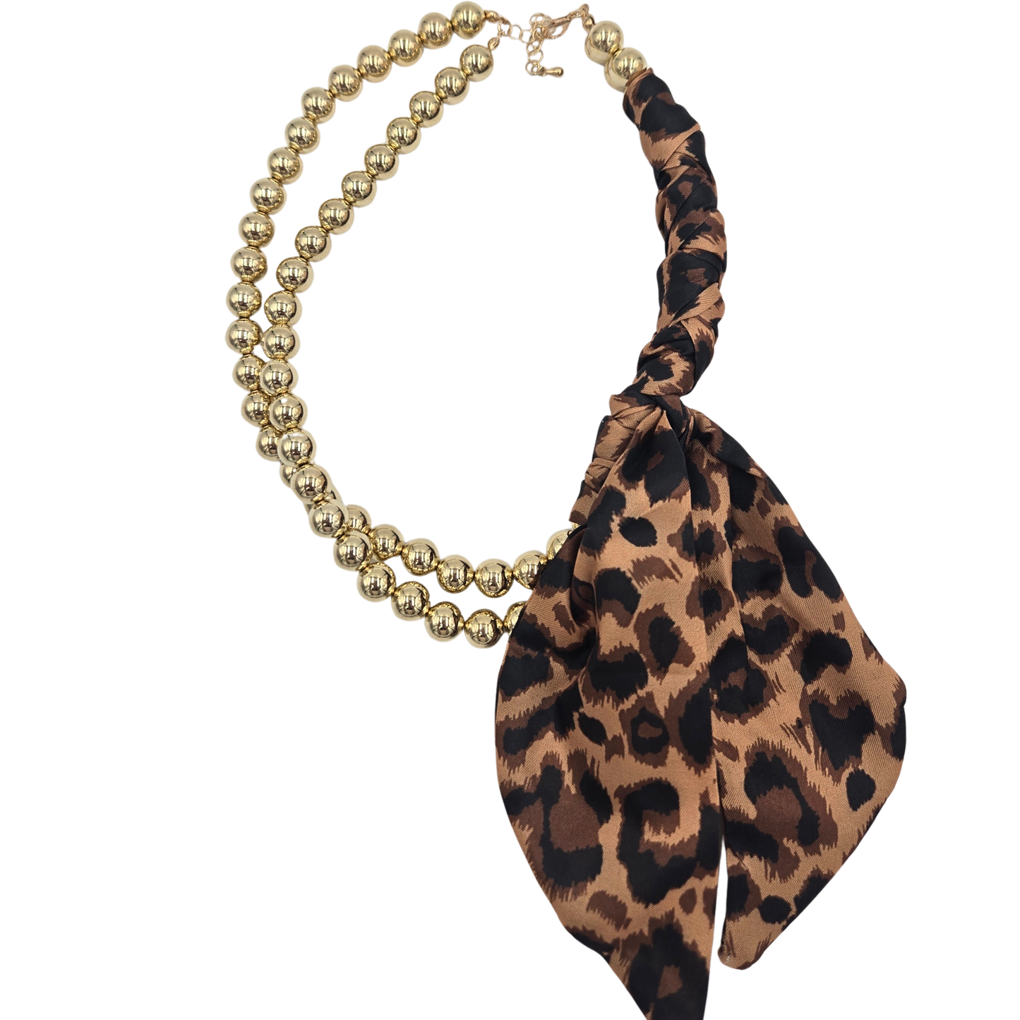 Leopard Print Twilly Scarf Necklace