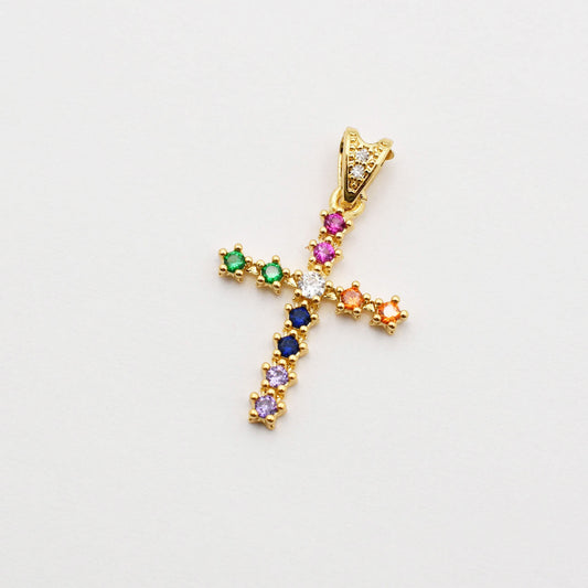 TJ - Multi Sparkling Cross Charm