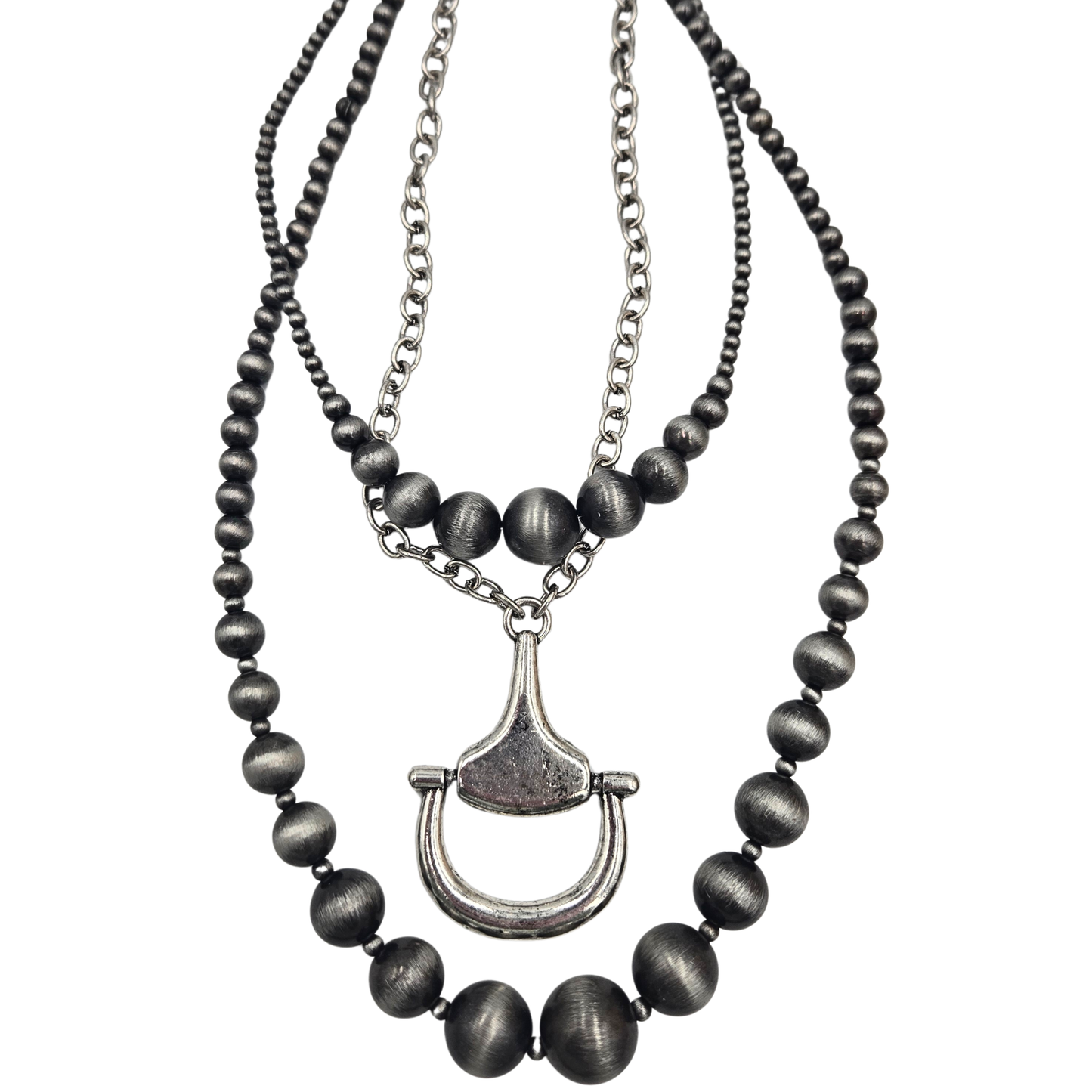 Navajo Pearl Horse Bit Necklace