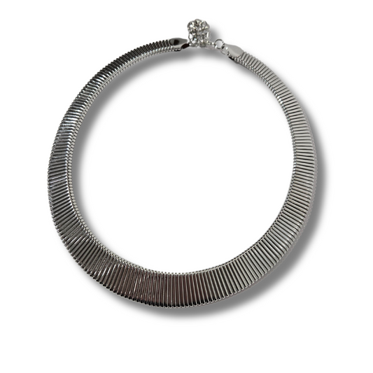 Omega Silver Chain Statement Necklace