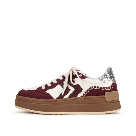Burgundy Boulevard Platform Sneakers