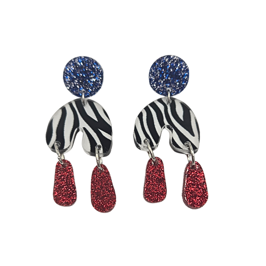 Patriotic Zebra Earrings