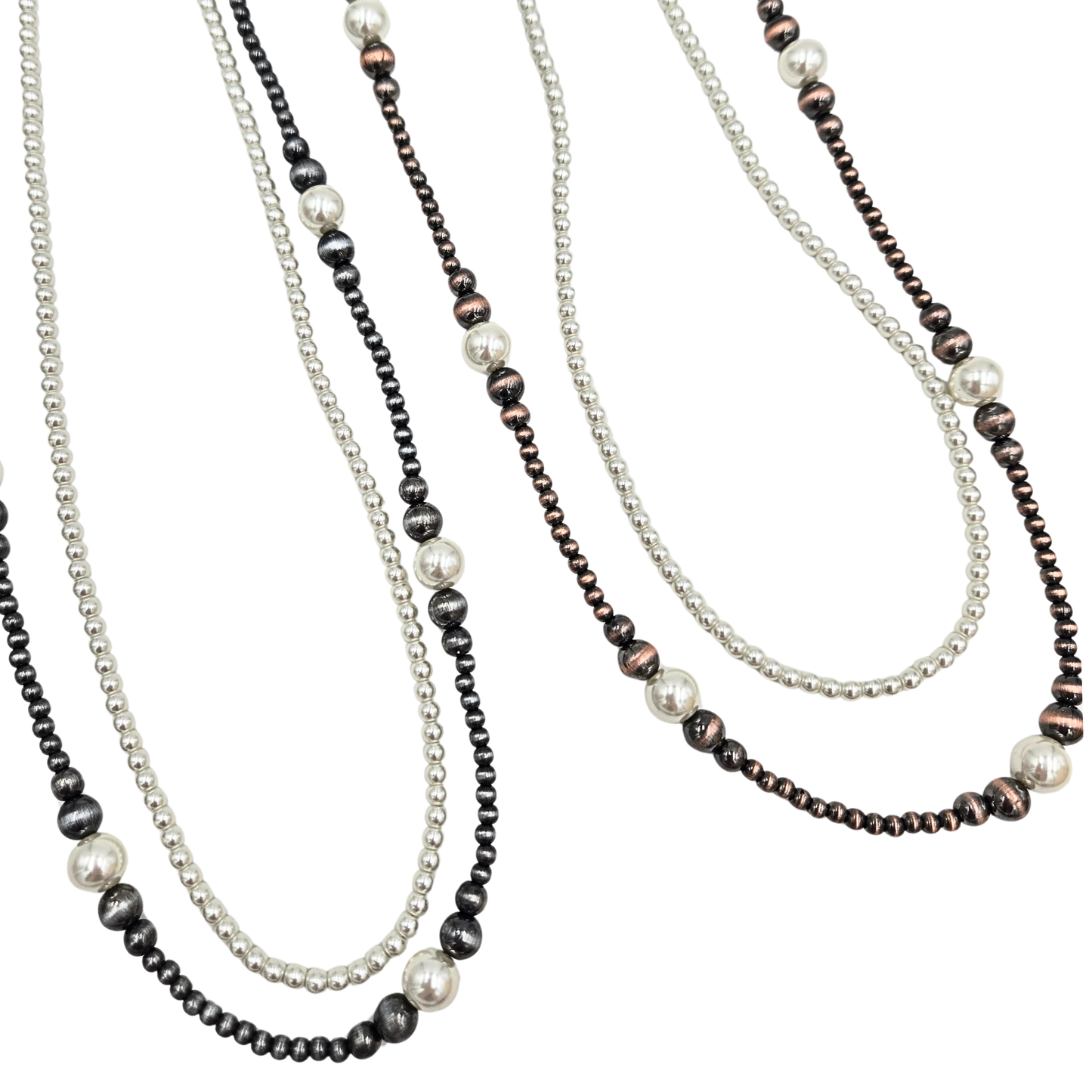 Long Pearl & Navajo Pearl Necklace (2 colors)