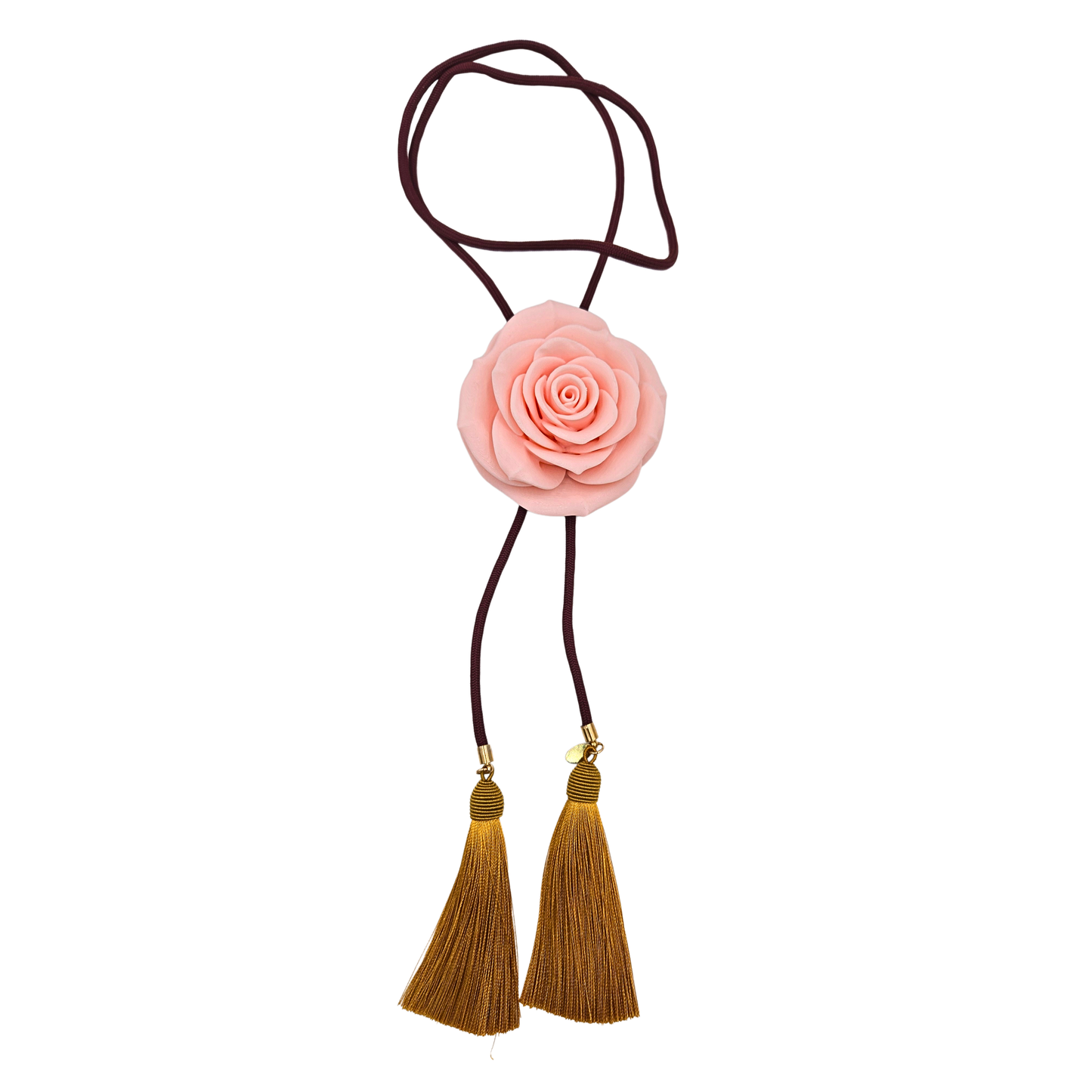Rahya x WR Rose Bolo in Blush Pink with Maroon & Golden Yellow