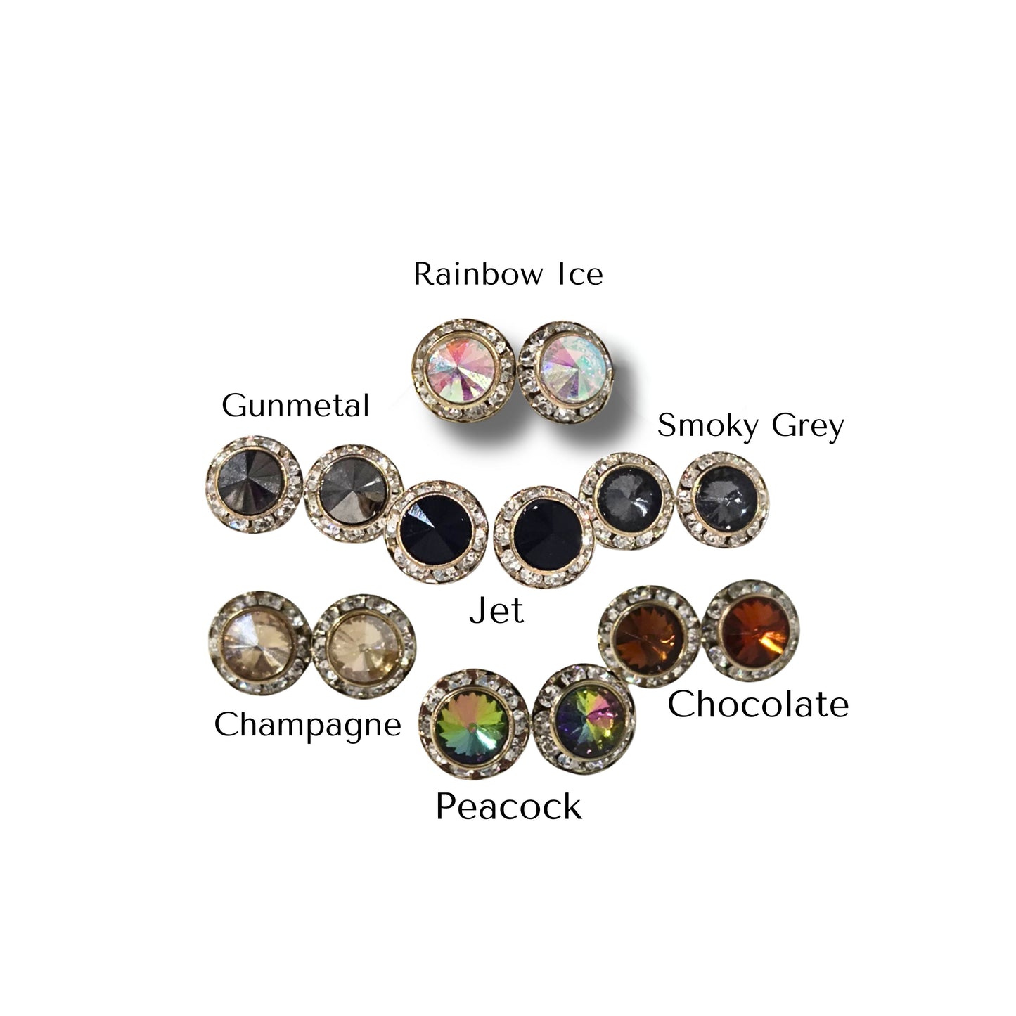 Jewel Stud Earrings (7 colors)