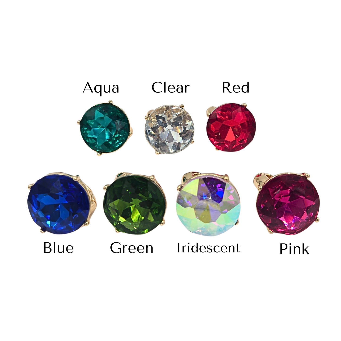 Round Jewel Statement Stretch Ring (7 colors)