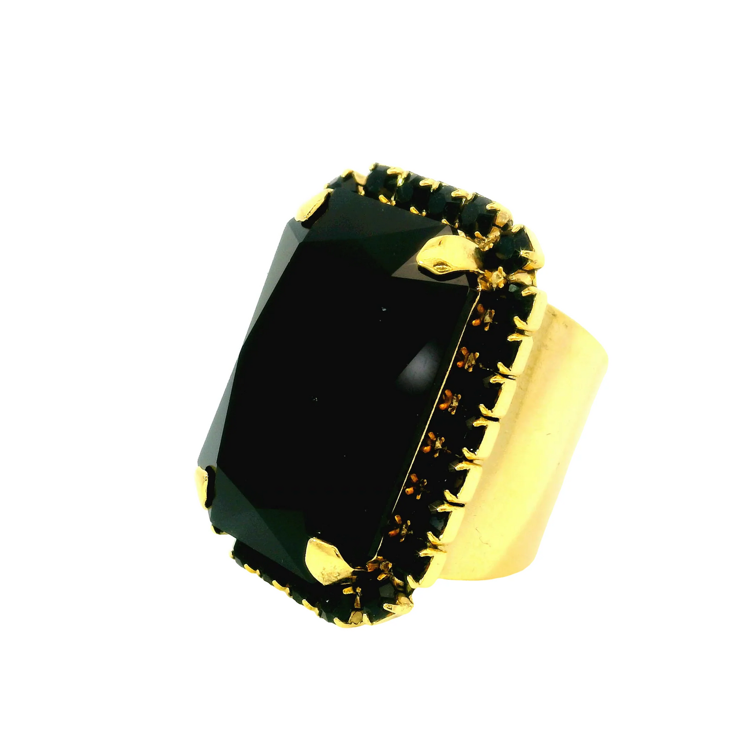 TOVA - Mini Soleil Ring with Trim in Jet
