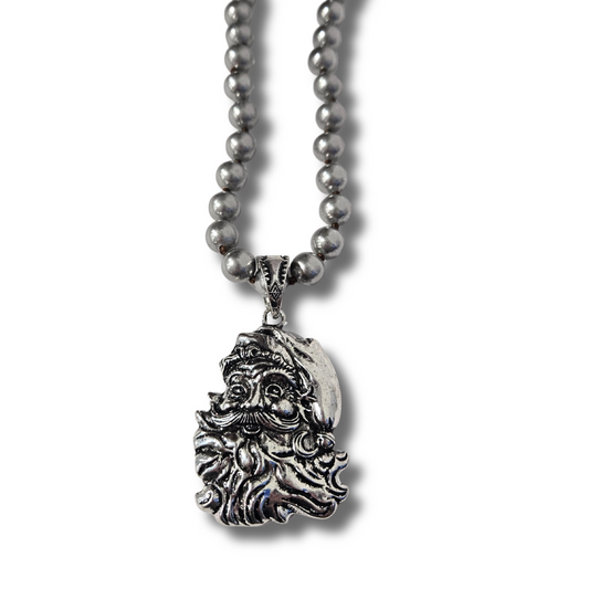 Antique Silver Saint Nick Necklace