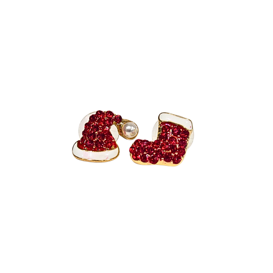 Santa's Jeweled Earrings Set