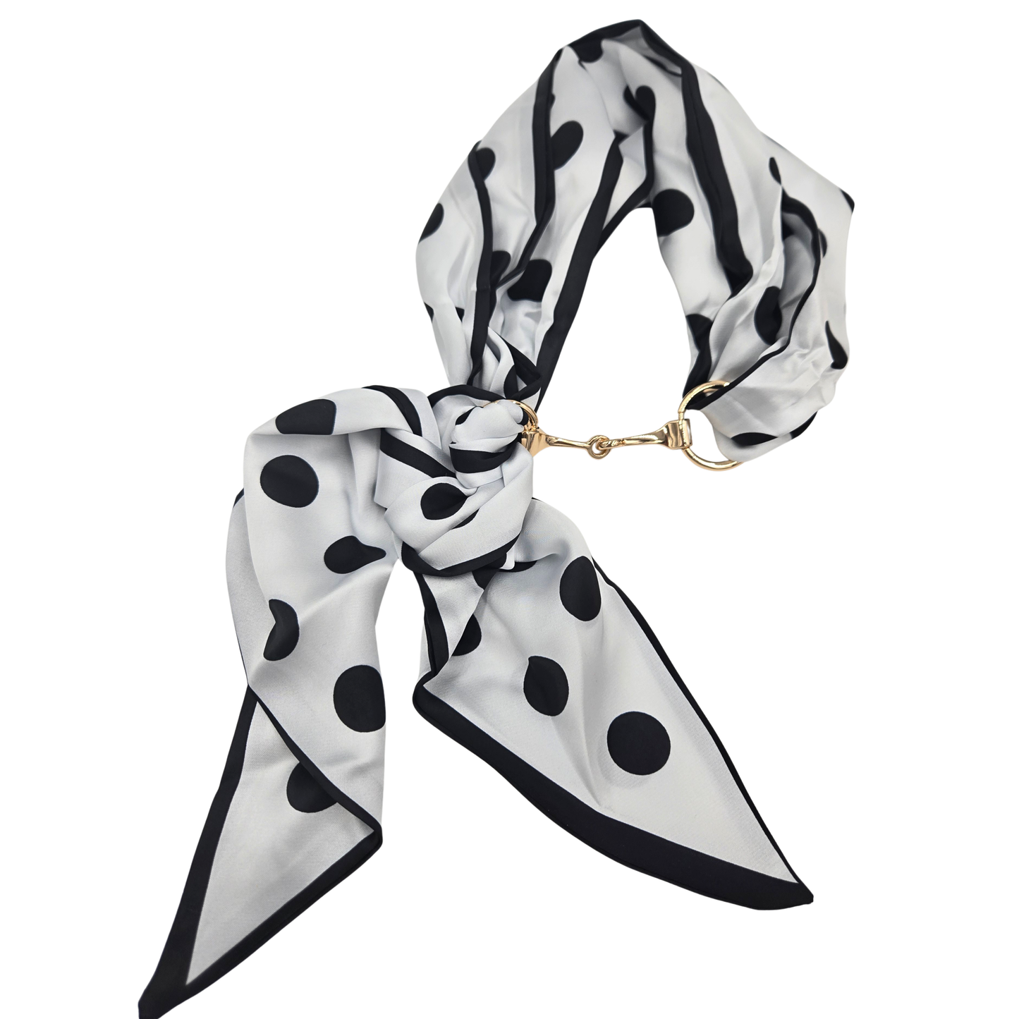 Polka Dot Scarf with Snaffle Bit Buckle