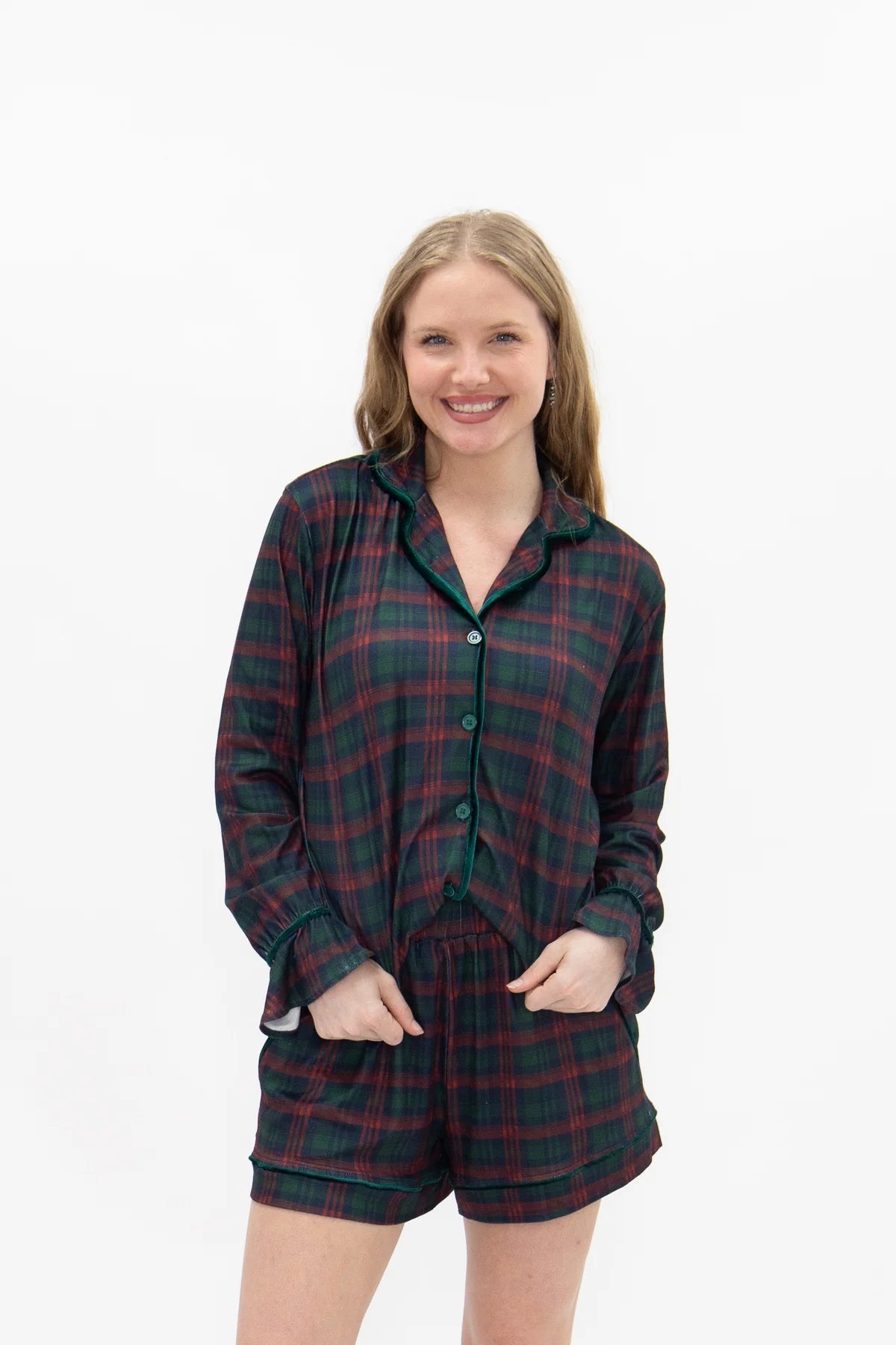 Green Plaid Pajama Set (Reg. and Plus)