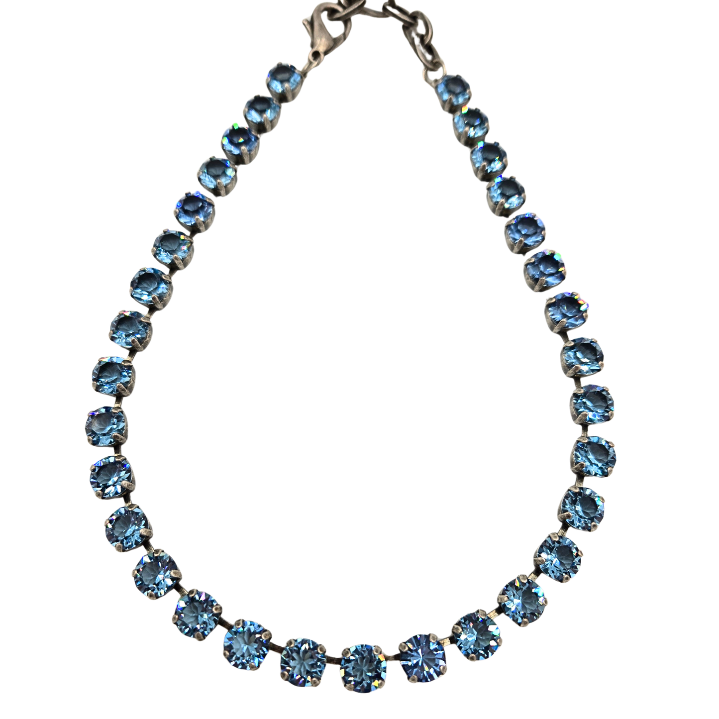 TOVA - The Oakland Necklace in Antique Silver Unfoiled Light Sapphire