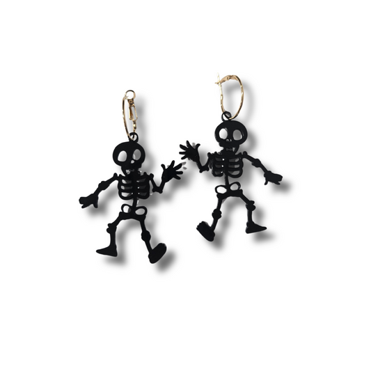 Black Skeleton Dangle Earrings