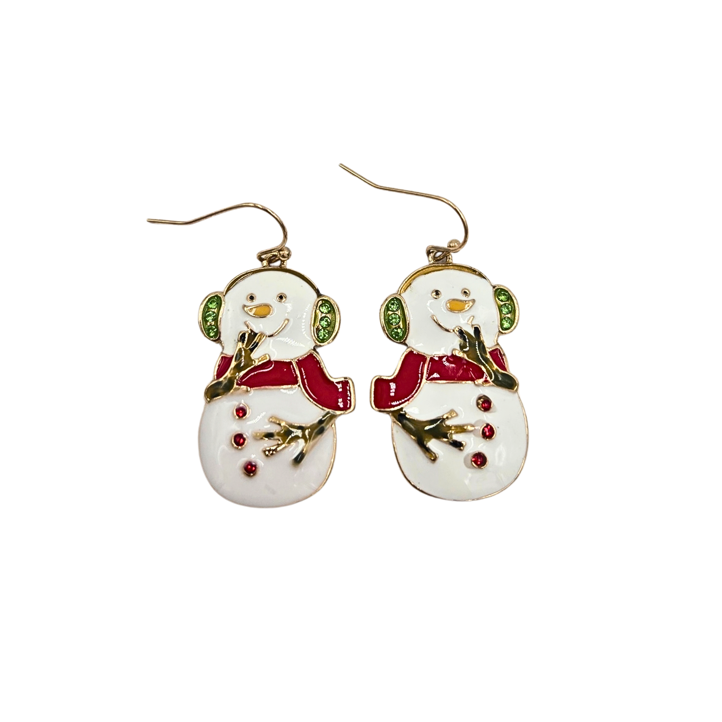 Enamel Snowman Earrings
