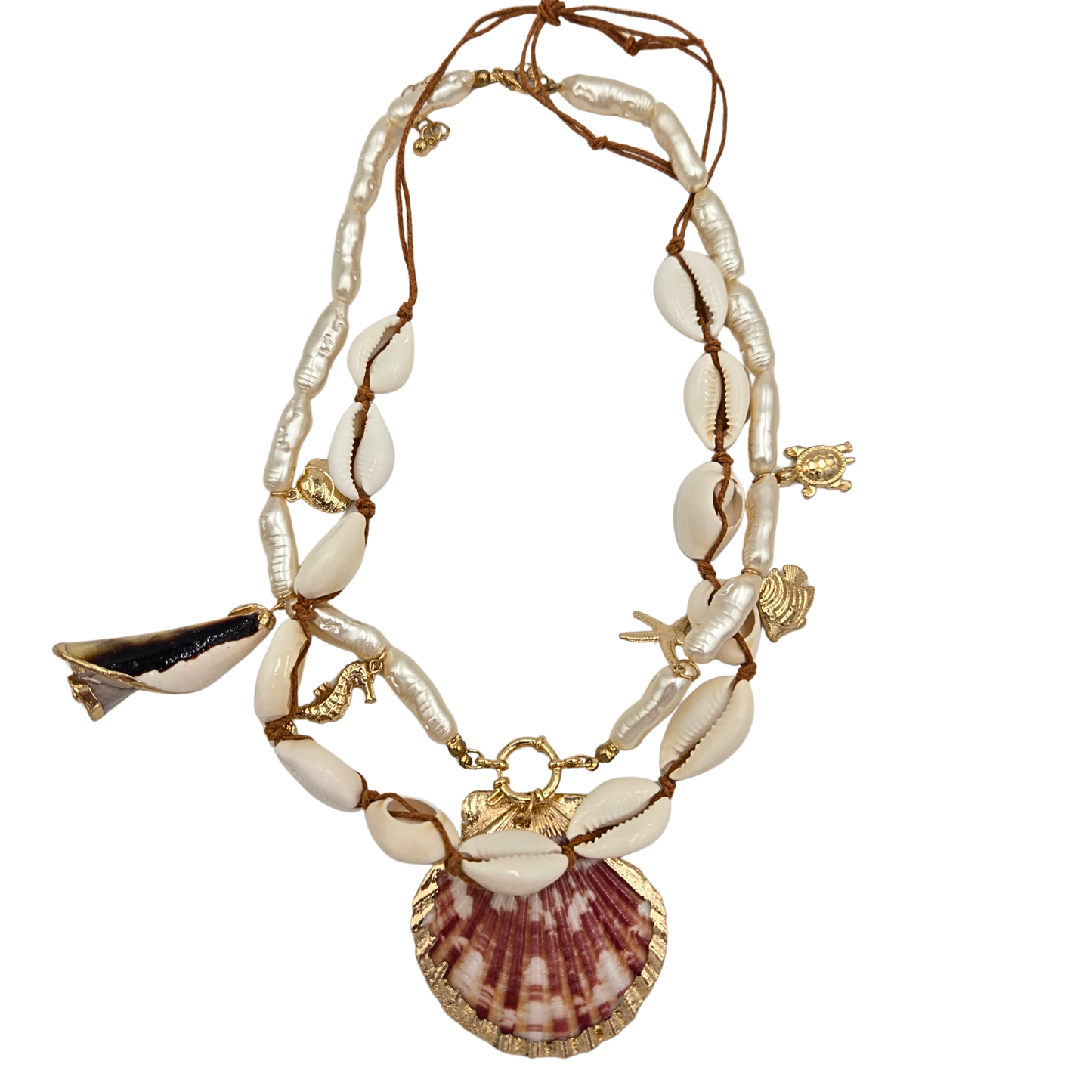 Boho Shell Pendant Necklace Stack