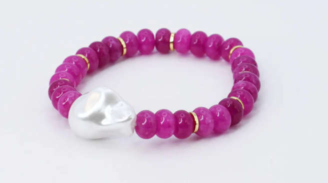 TJ - Pink Beaded Bracelet