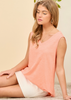 Andree Flowy Sleeveless V-Neck Top (Reg. & Plus)- 8 Colors