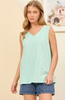 Andree Flowy Sleeveless V-Neck Top (Reg. & Plus)- 8 Colors