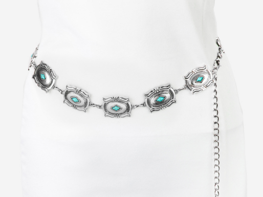 Rectangle Concho Chain Belt (2 colors)
