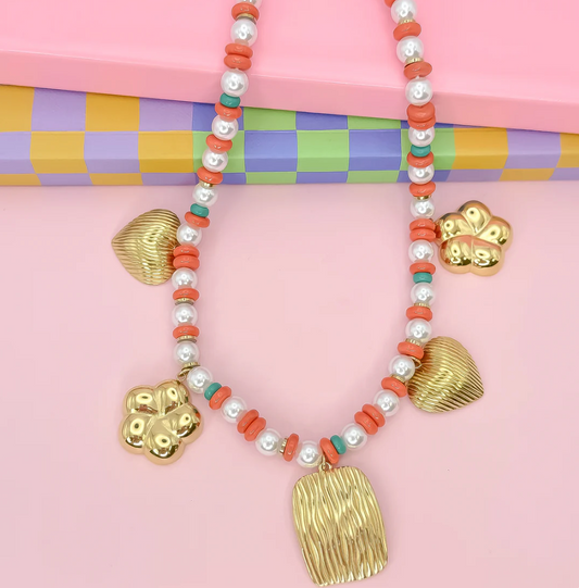TJ - Coral Charm Necklace