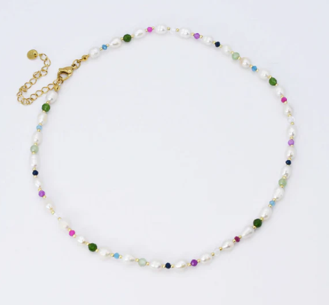 TJ - Pearl Girl Gemstone Necklace