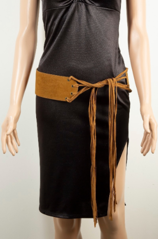 Blaire Faux Suede Fringe Wrap Belt (3 colors)