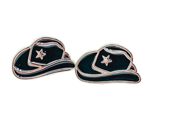TJ - Black Rodeo Stud Earrings