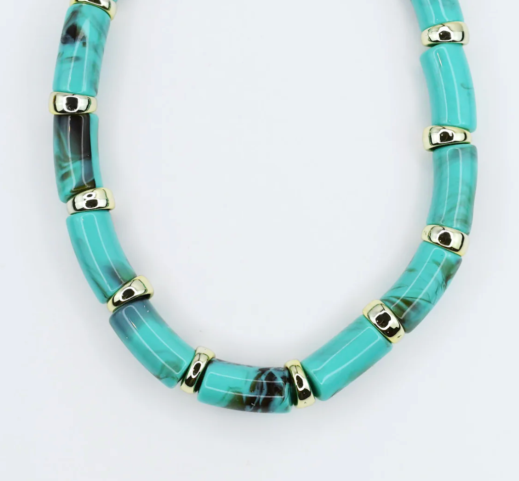 TJ - No Doubt About It Chunky Necklace - Turquoise